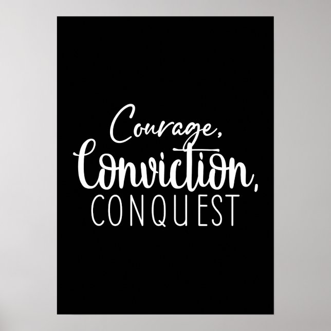 Poster Courage Conquête - Gym Hustle Succès Motivation (Devant)