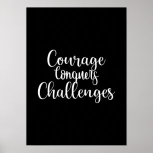 Poster Courage Conquêtes - Gym Hustle de succès Motivatio