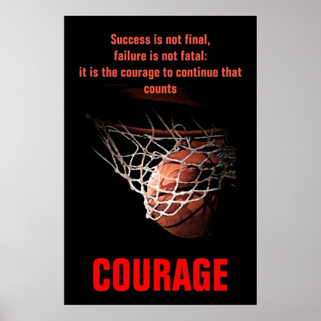 Poster Courage de succès Basketball Inspiration (Devant)
