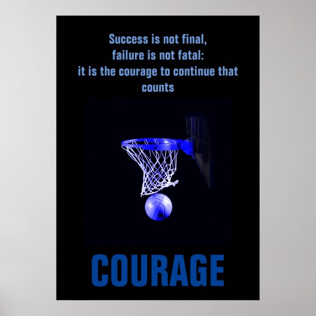 Poster Courage de succès Basketball Inspiration (Devant)