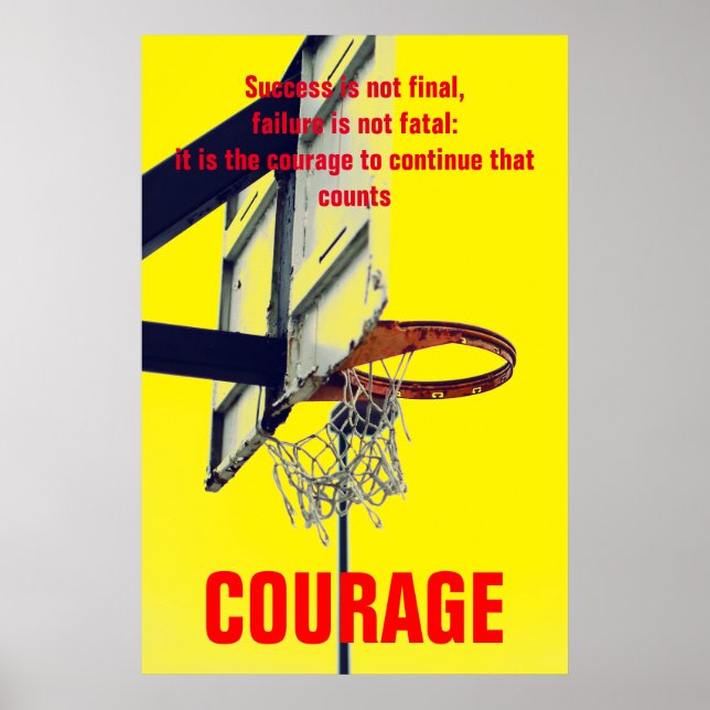 Poster Courage de succès Basketball Inspiration (Devant)