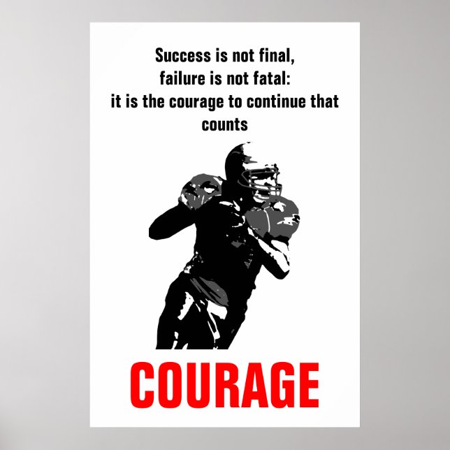 Poster Courage de succès Football Motivation inspirante (Devant)