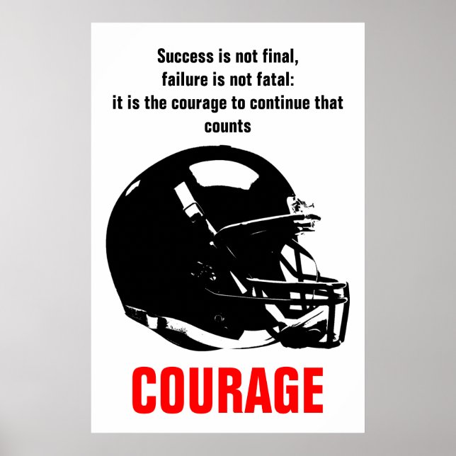 Poster Courage de succès Football Motivation inspirante (Devant)