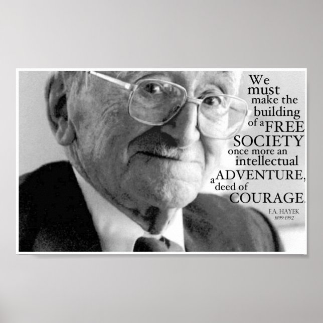Poster "Courage", Friedrich A. Hayek (Devant)
