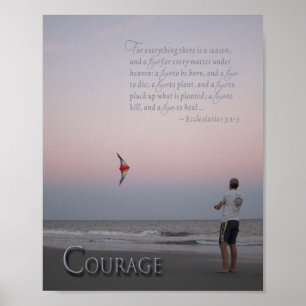 Poster Courage Kite Flyer sur la plage
