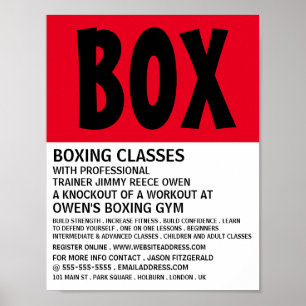 Poster Courant moderne, Classe de boxe Advert