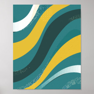 Poster Courbes de flux avec des vagues de dégradé