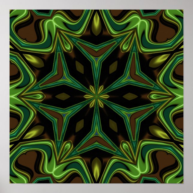 Poster Courbes et Angles Mandala (Devant)