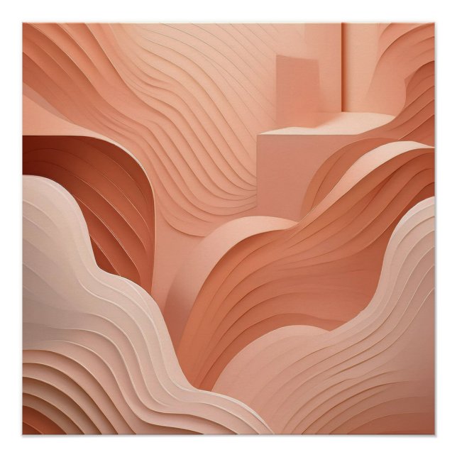 Poster Courbes et ondulations Abstraites - Décor minimali (Devant)