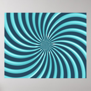 Poster Courbes spirales d'art optique Triangle 07