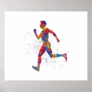 Poster Coureur d'athlétisme