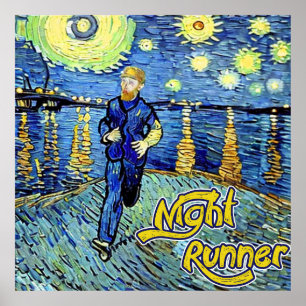 Poster Coureur de nuit Nuit étoilée