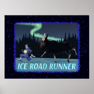 Poster Coureur de route sur glace