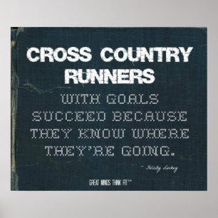 Poster Coureurs de cross-country avec des objectifs réuss