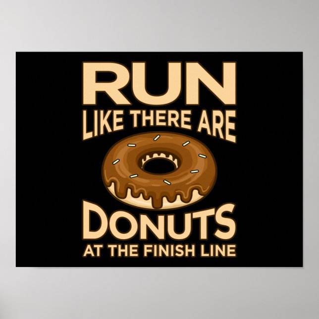 Poster Courez Comme Il Y A Des Donuts Marathon Runner (Devant)