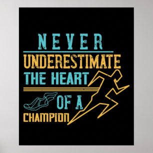 Poster Courir - Ne jamais sous-estimer le champion