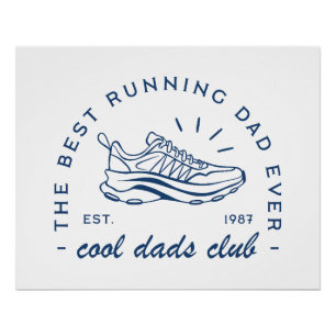 Poster Courir papa club de course le meilleur entraîneur 