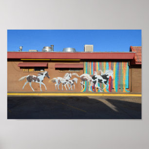 Poster Courir Peinture Cheval Mural, Tucumcari, Nouveau-M