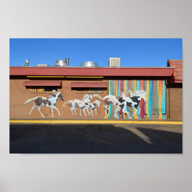Poster Courir Peinture Cheval Mural, Tucumcari, Nouveau-M (Devant)