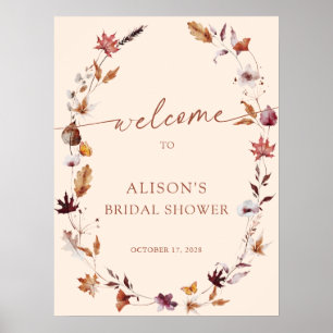 Poster Couronne de feuilles de terre cuite d'automne  Bie