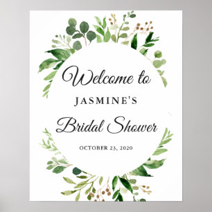 Poster Couronne de feuilles de verdure moderne Panneau de