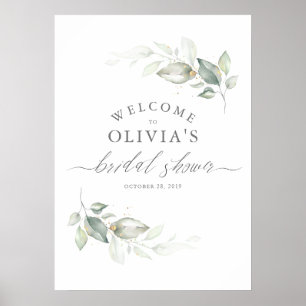 Poster Couronne de verdure et d'or Élégante douche de mar