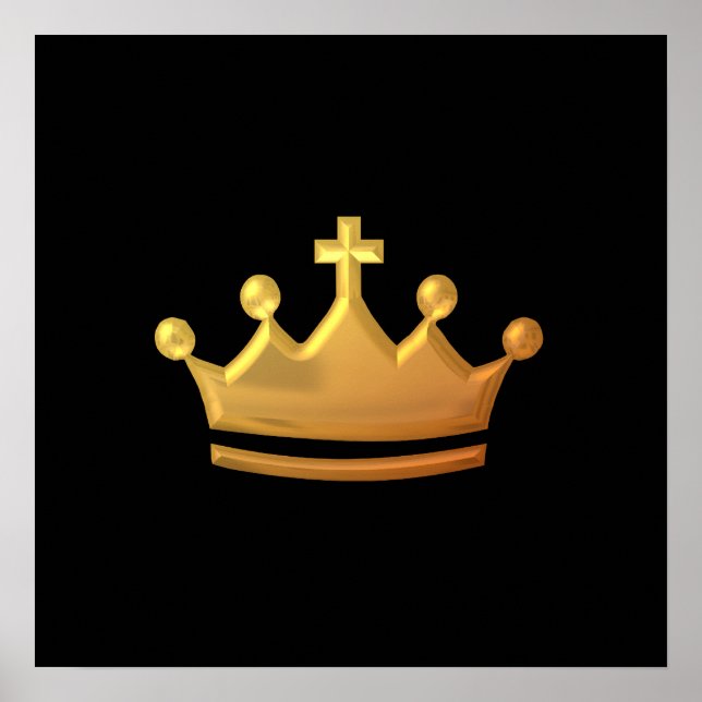 Poster Couronne dorée "3D" (Devant)