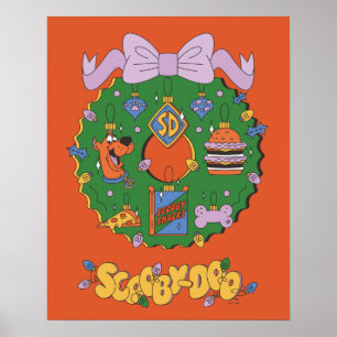 Poster Couronne graphique de friandises de Noël de Scooby