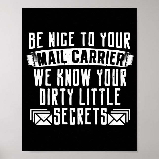 Poster Courrier Postal Worker Mailman Soyez Gentil Pour V (Devant)