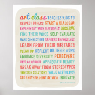 Poster Cours d'art Enseigner aux enfants // 24 x 30 Poste