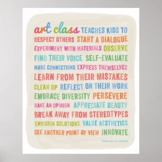 Poster Cours d'art Enseigner aux enfants // 24 x 30 Poste