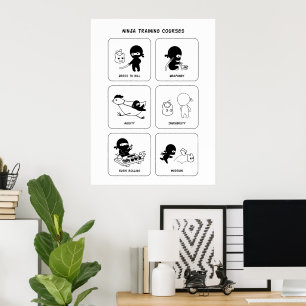 Poster Cours de formation Ninja, Couleur personnalisée