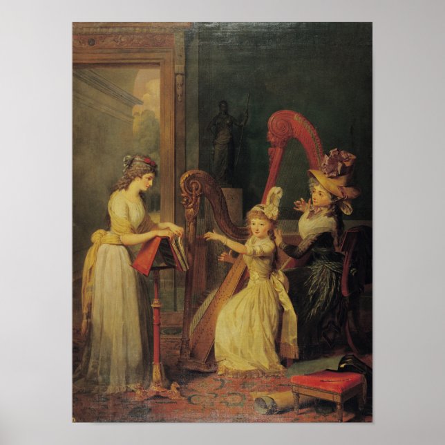 Poster Cours de harpe donné par Madame de Genlis (Devant)