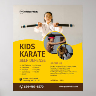 Poster Cours de karaté pour enfants sur mesure