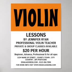 Poster Cours de violon moderne audacieux publicité