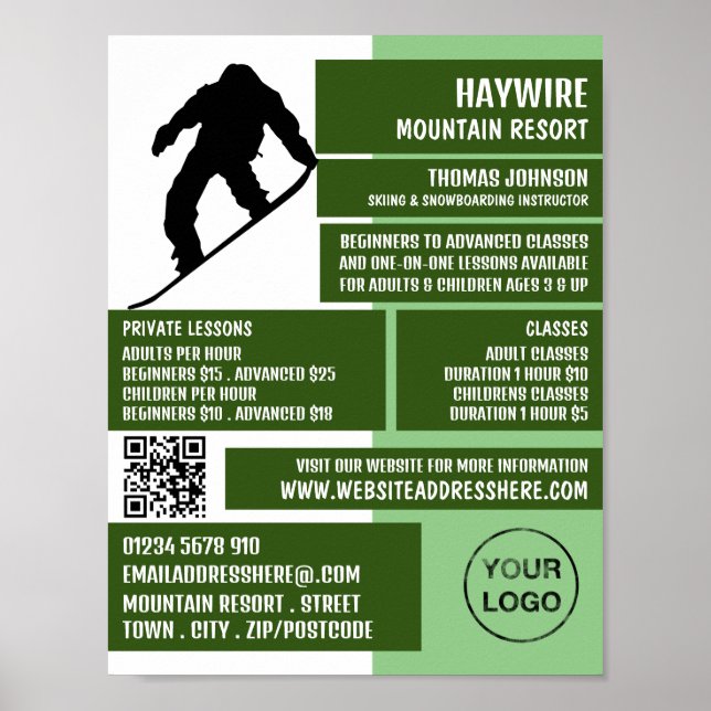 Poster Cours Pro Snowboard, Ski/Snowboard (Devant)