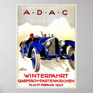 Poster Course automobile allemande ADAC ~ Publicité autom