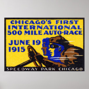 Poster Course automobile de Chicago 1915