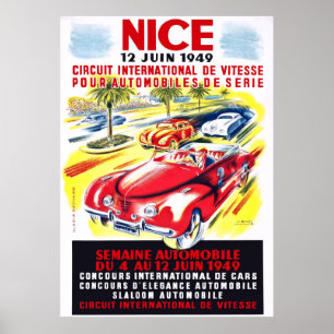 Poster Course automobile Nice France 1949