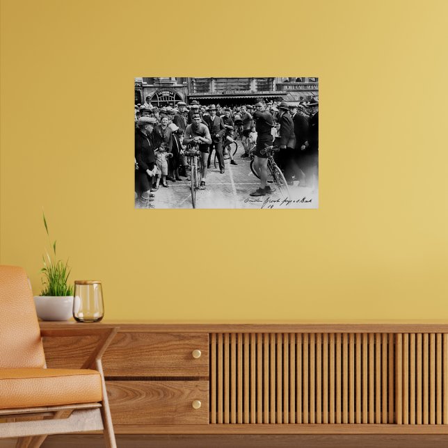 Poster Course cycliste vintage Paris Roubaix 1900 (Salon 2)