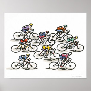 Poster Course de bicyclette