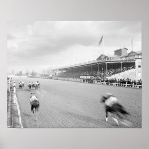 Poster Course de chevaux à La Nouvelle-Orléans, 1906. Pho