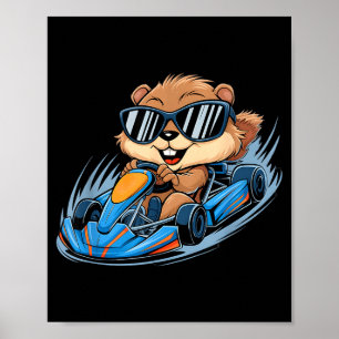 Poster Course de karting de la marmotte Jour de la marmot