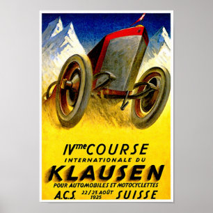 Poster Course de Klausen ~ Annonce automobile Vintage