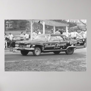 Poster Course de traîneau vintage - 1960 Plymouth Fury