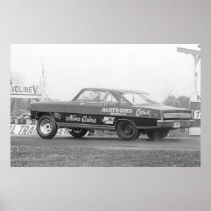 Poster Course de traîneau vintage - 1966 Chevy Nova SS No