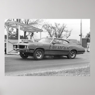 Poster Course de traîneau vintage - 1970 Olds 442 Chesrow