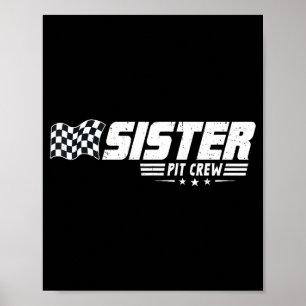 Poster Course de voiture d'anniversaire de la famille de