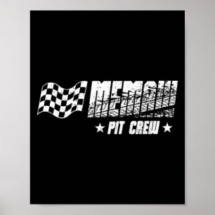 Poster Course d'équipage Memaw Pit Voiture Anniversaire F
