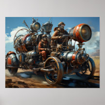 Course des voitures de fond Steampunk